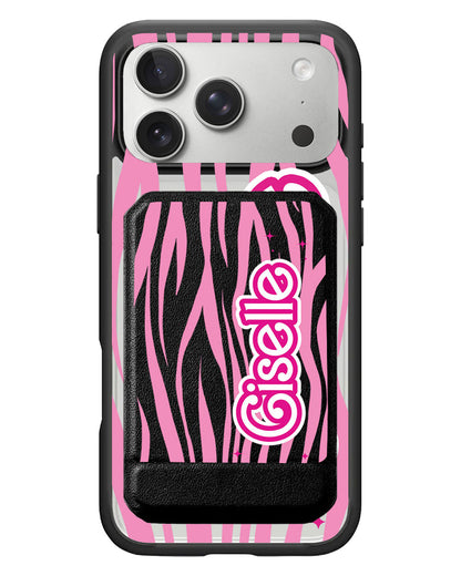 iPhone Magnetic Multifold Wallet - Barbie Zebra Pattern