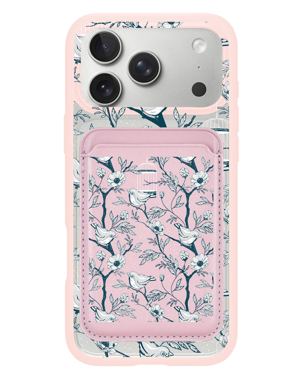 iPhone Magnetic Wallet Case - Lovebird Monochrome
