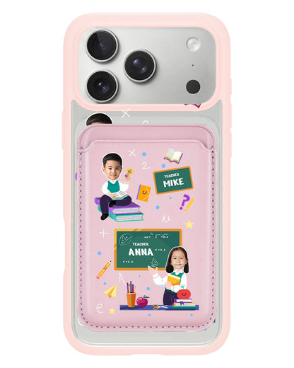 iPhone Magnetic Wallet Case - Face Grid Dream Teacher