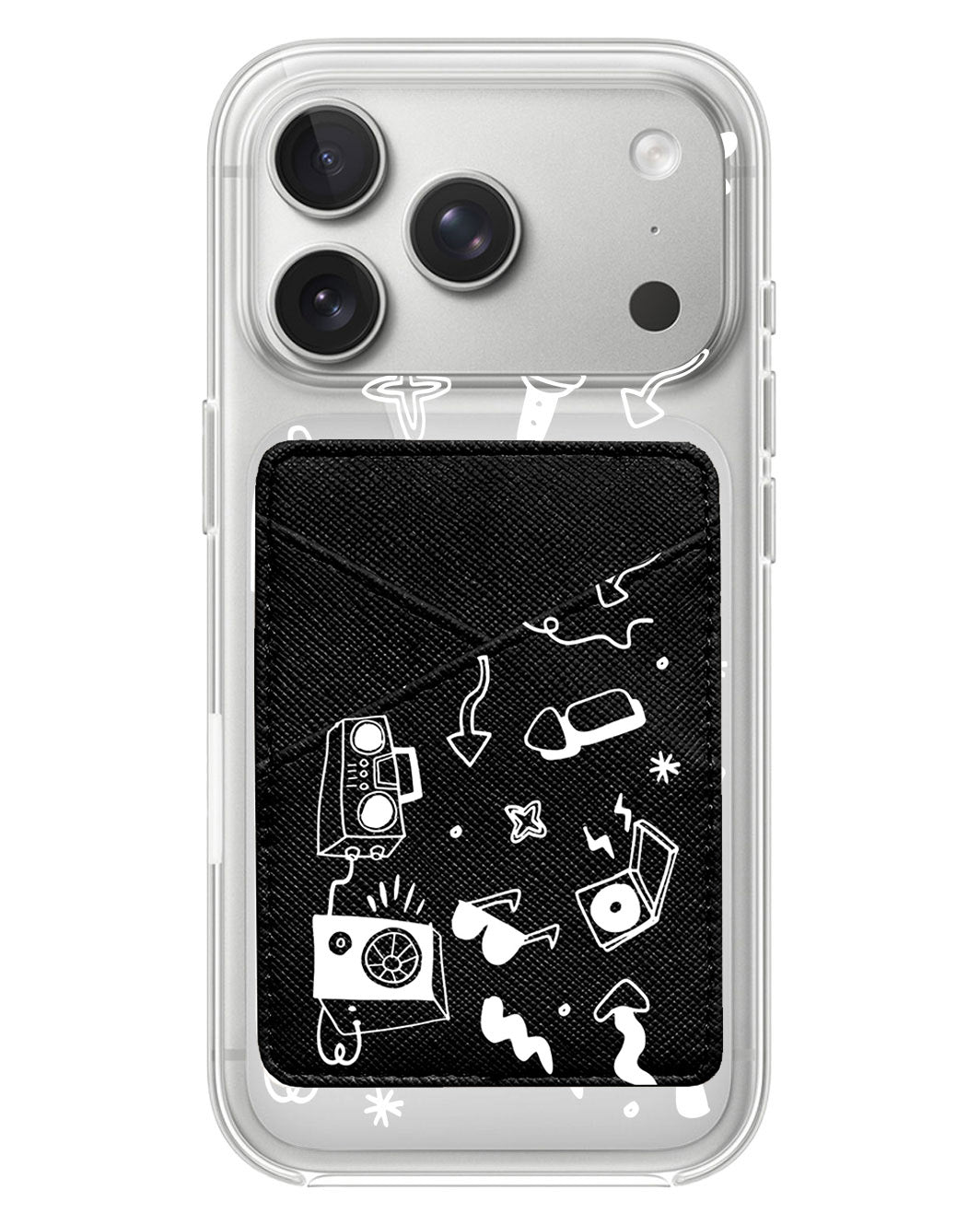 iPhone Phone Wallet Case - Rock N Roll White