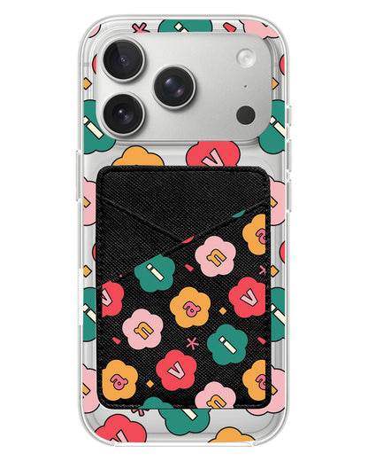 iPhone Phone Wallet Case - Flower Petals Monogram 3.0