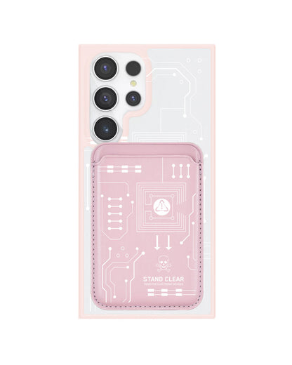 Android Magnetic Wallet Case - Circuit White