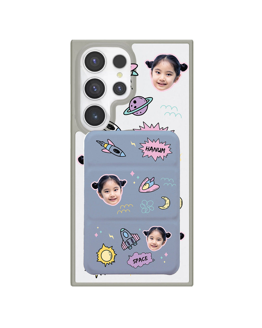 Android Magnetic Trifold Wallet Case - Face Grid Space