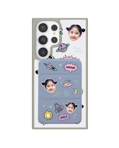 Android Magnetic Trifold Wallet Case - Face Grid Space