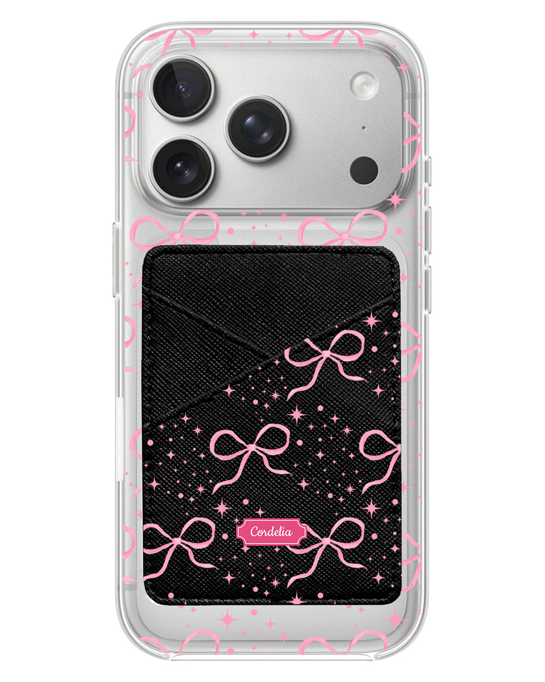iPhone Phone Wallet Case - Coquette Glittery Bow