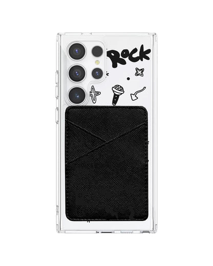 Android Phone Wallet Case - Rock N Roll Black
