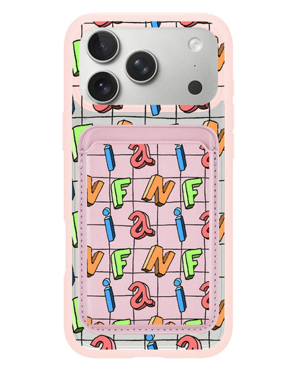 iPhone Magnetic Wallet Case - Playful Monogram