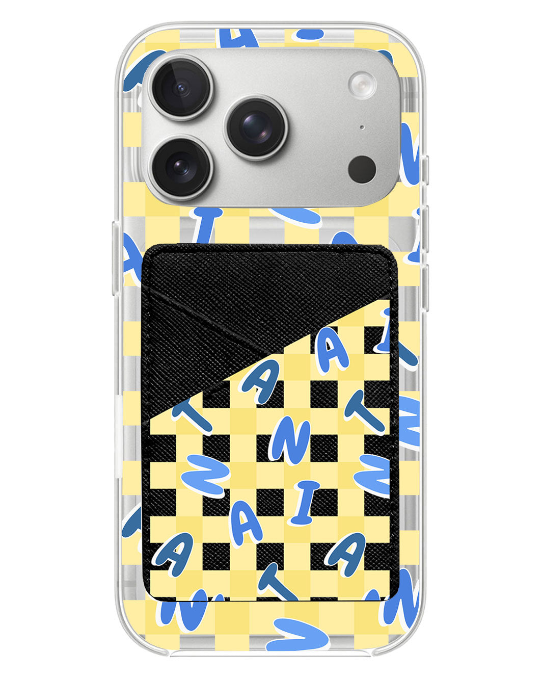 iPhone Phone Wallet Case - Checkered Monogram 3.0