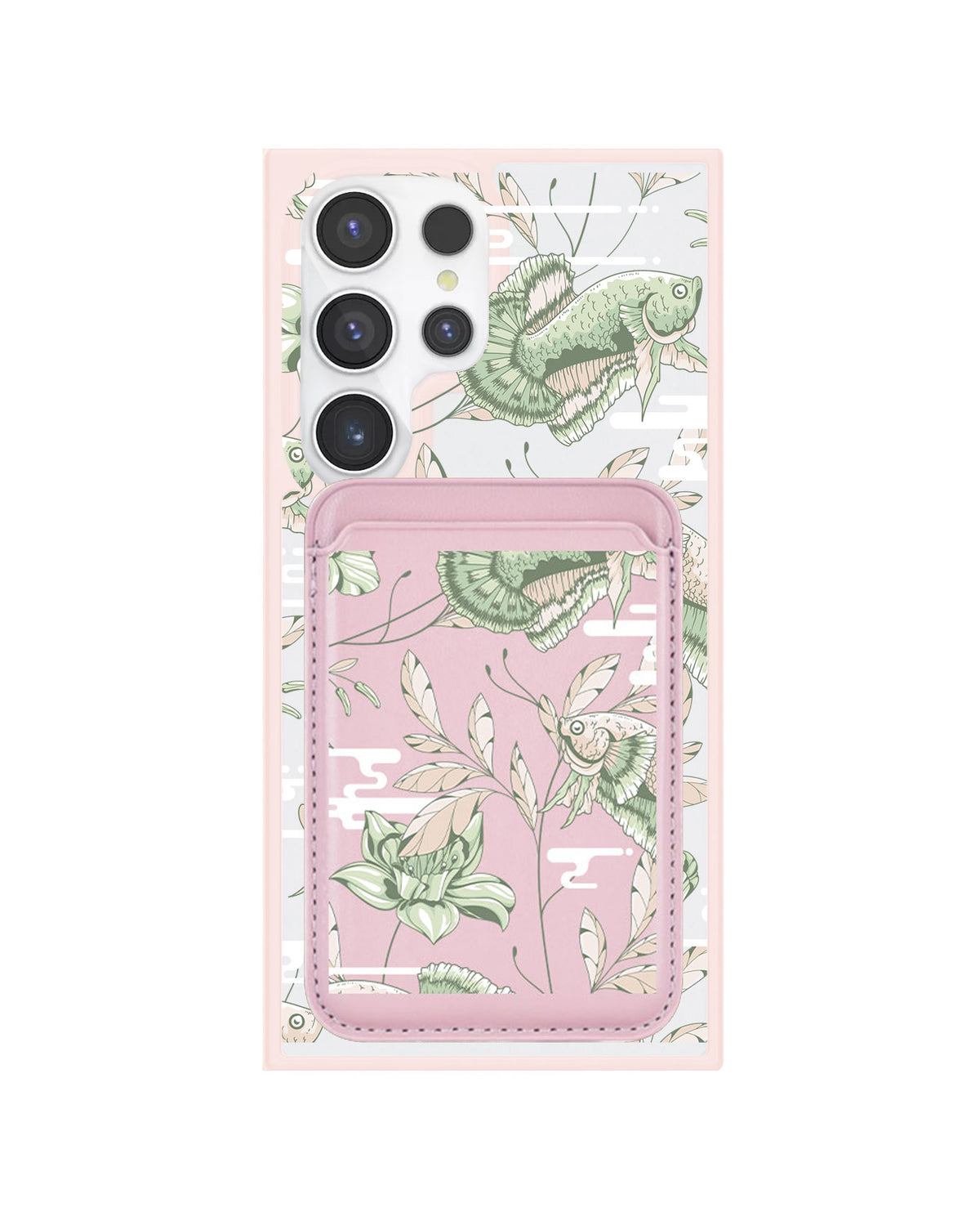 Android Magnetic Wallet Case - Fish & Floral 6.0