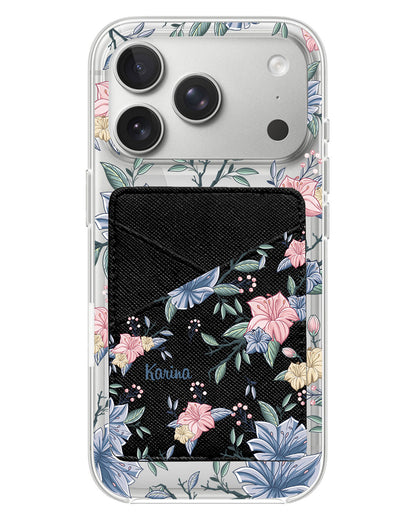 iPhone Phone Wallet Case - Pink & Blue Floral