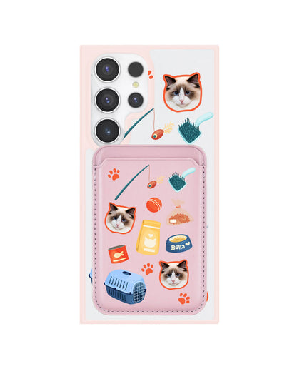 Android Magnetic Wallet Case - Pet Grid Kitty Adventures
