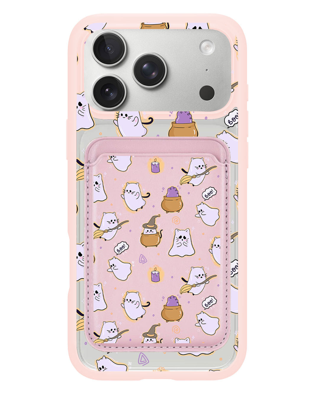 iPhone Magnetic Wallet Case - Spooky Cat