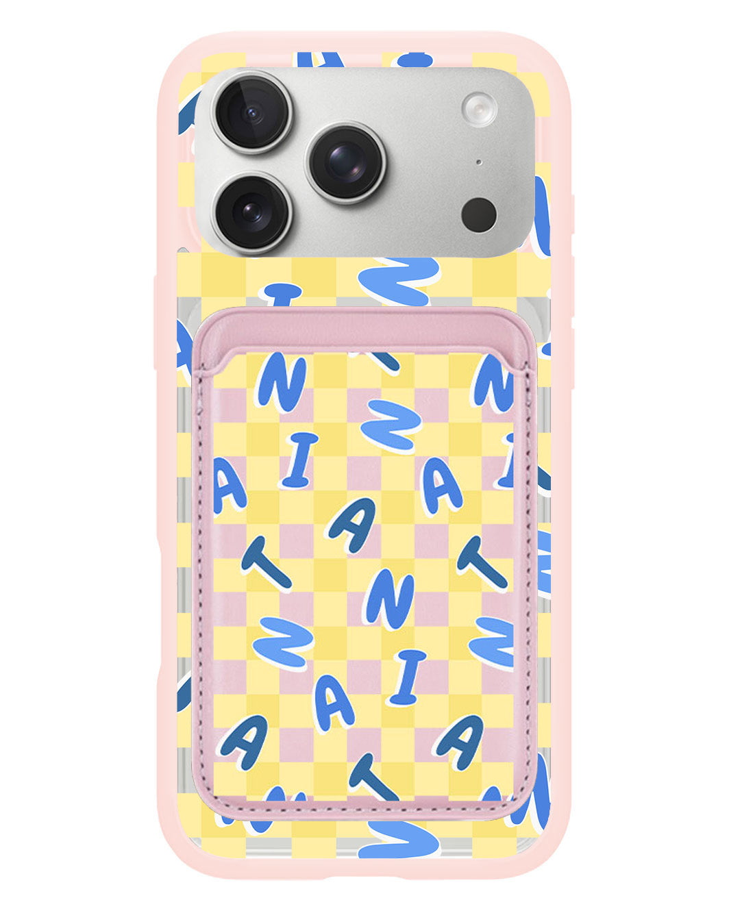 iPhone Magnetic Wallet Case - Checkered Monogram 3.0