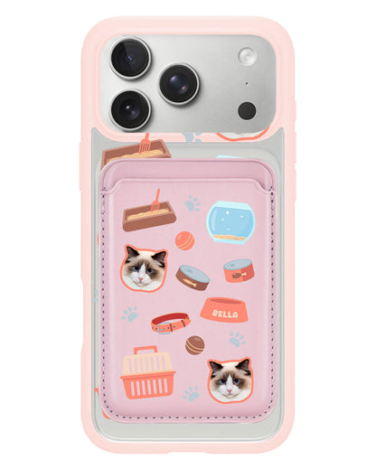 iPhone Magnetic Wallet Case - Pet Grid Kitty Cozy Corner