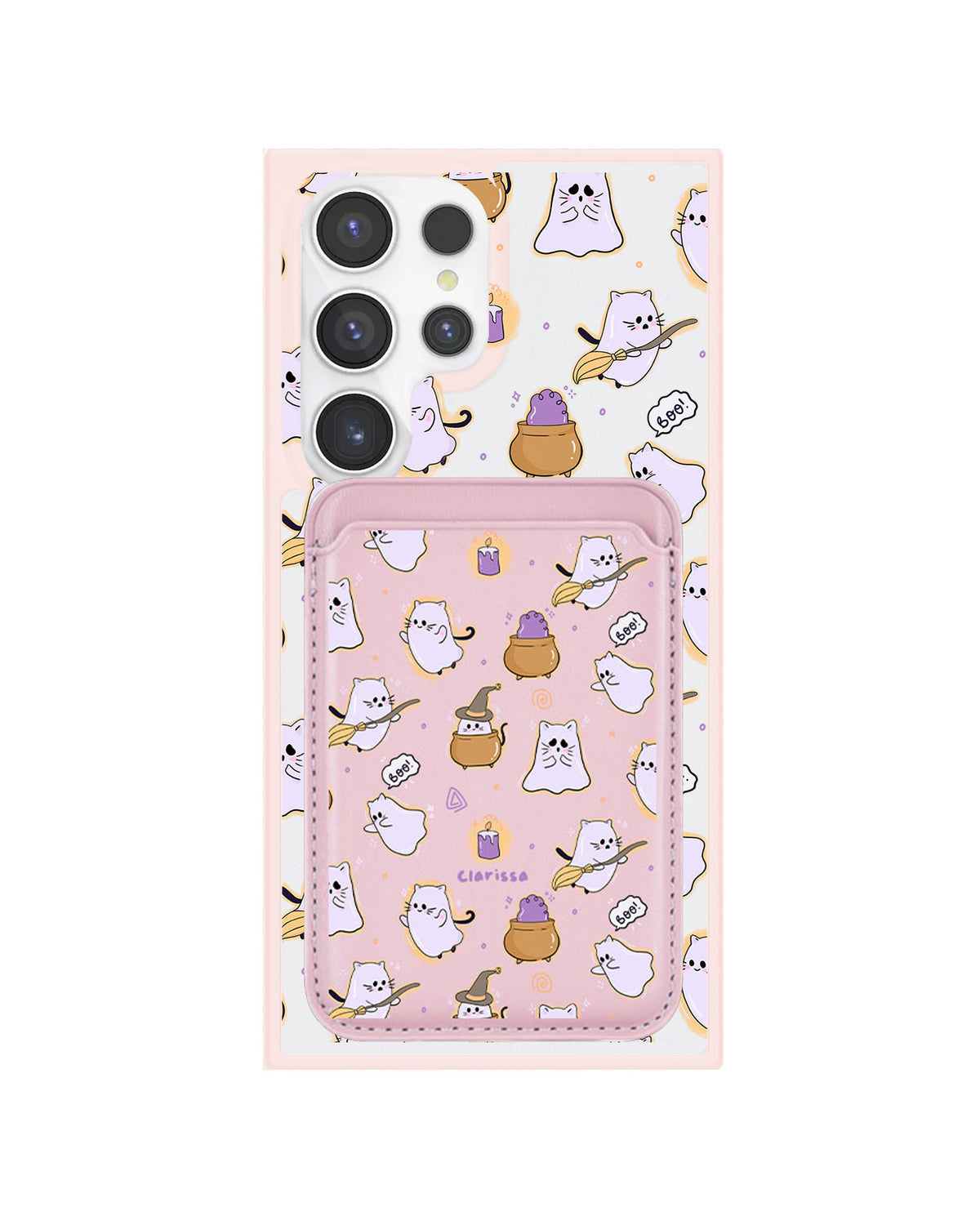 Android Magnetic Wallet Case - Spooky Cat