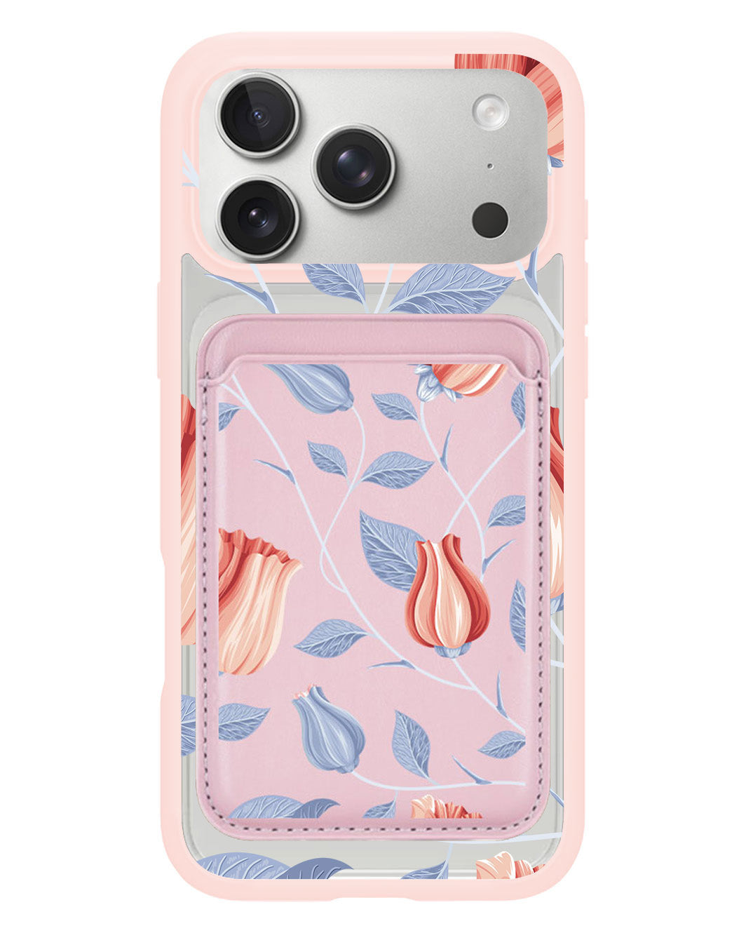 iPhone Magnetic Wallet Case - Red Tulip