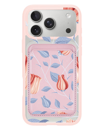 iPhone Magnetic Wallet Case - Red Tulip