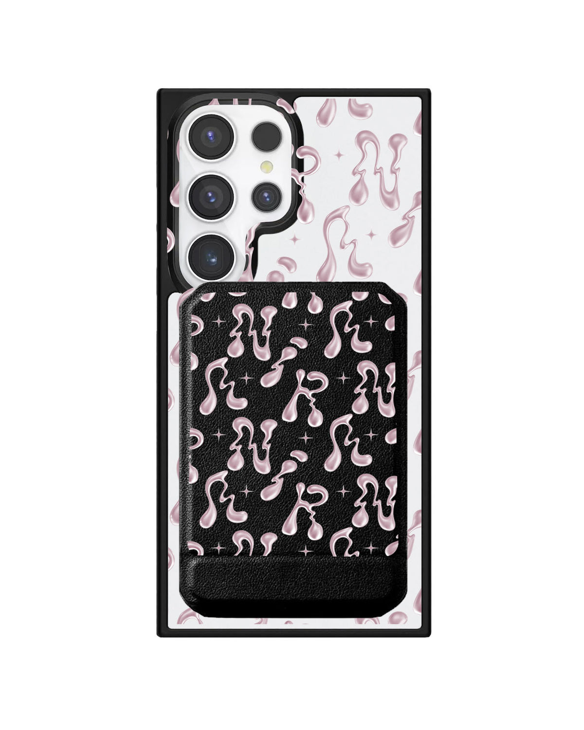 Android Magnetic Multifold Wallet - Pink Chrome Monogram 2.0