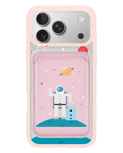 iPhone Magnetic Wallet Case - Blue Alien