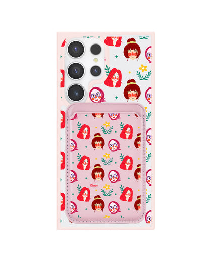 Android Magnetic Wallet Case - Lovely Faces