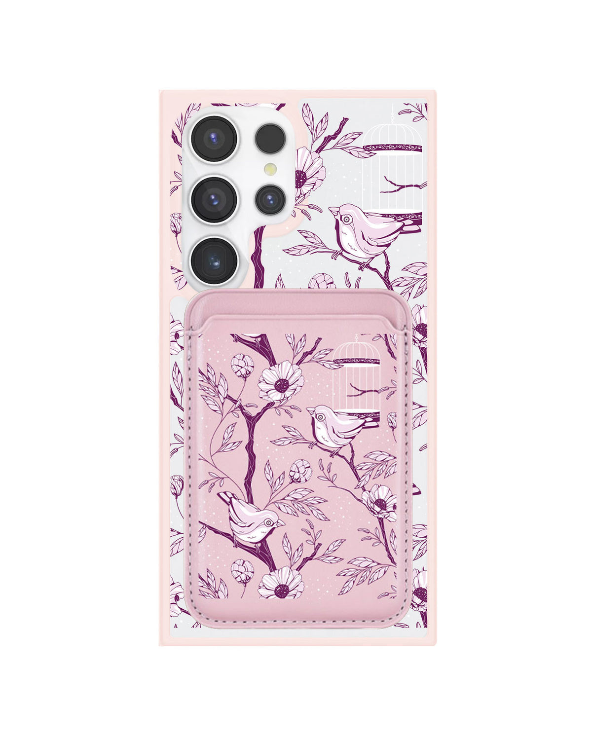 Android Magnetic Wallet Case - Lovebird Monochrome 5.0