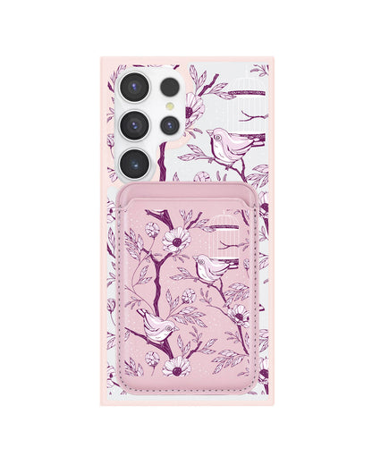 Android Magnetic Wallet Case - Lovebird Monochrome 5.0