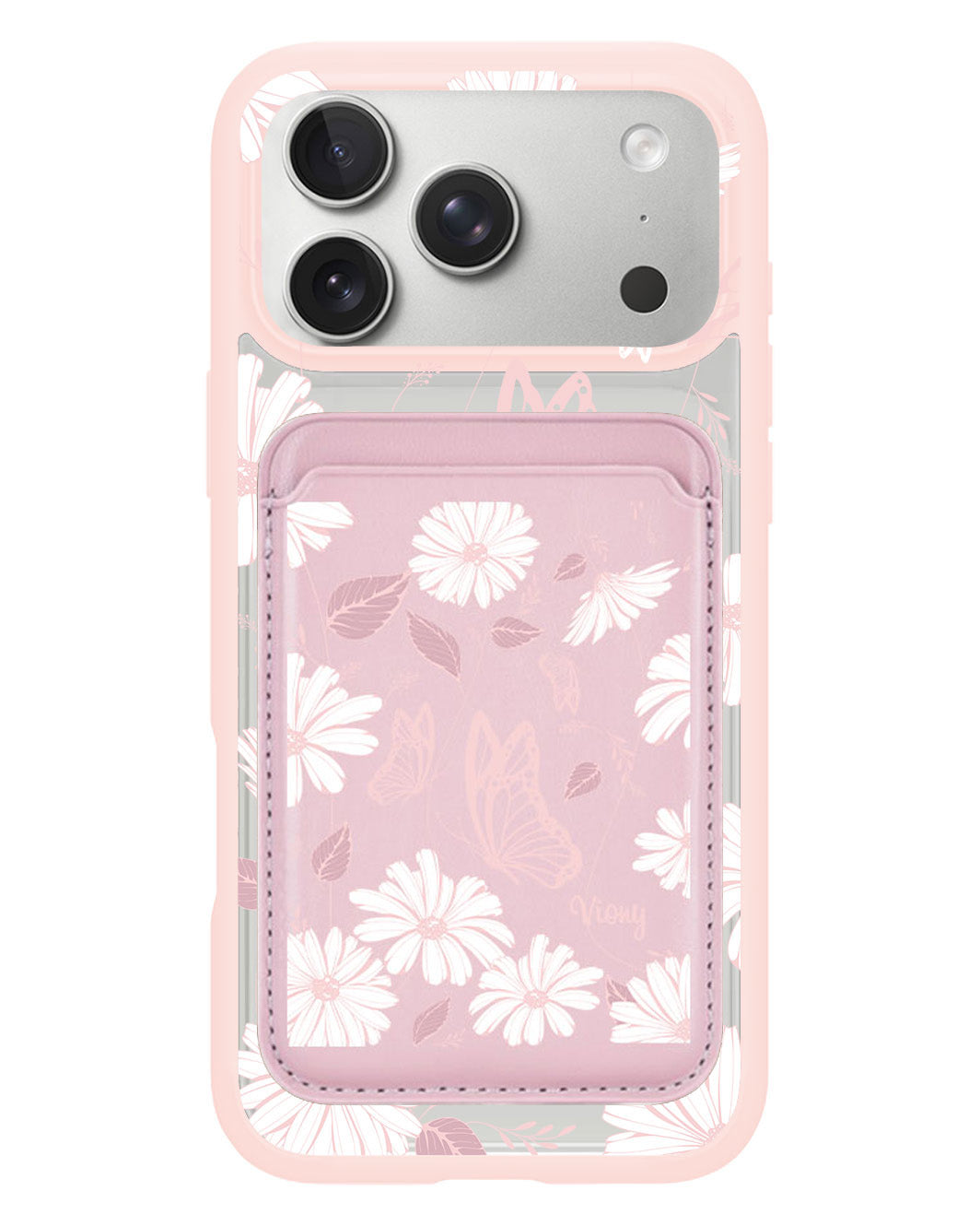 iPhone Magnetic Wallet Case - Butterfly & Daisy