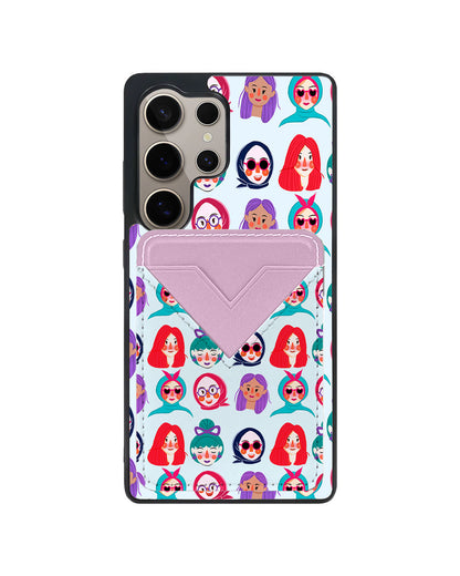 Android Avant Wallet Case - Cute Sweety Faces
