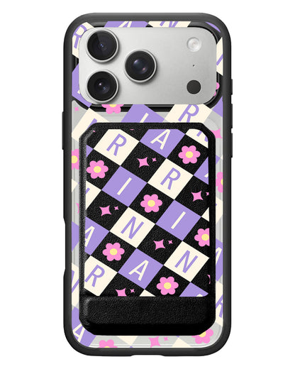 iPhone Magnetic Multifold Wallet - Flower Grid Monogram 3.0