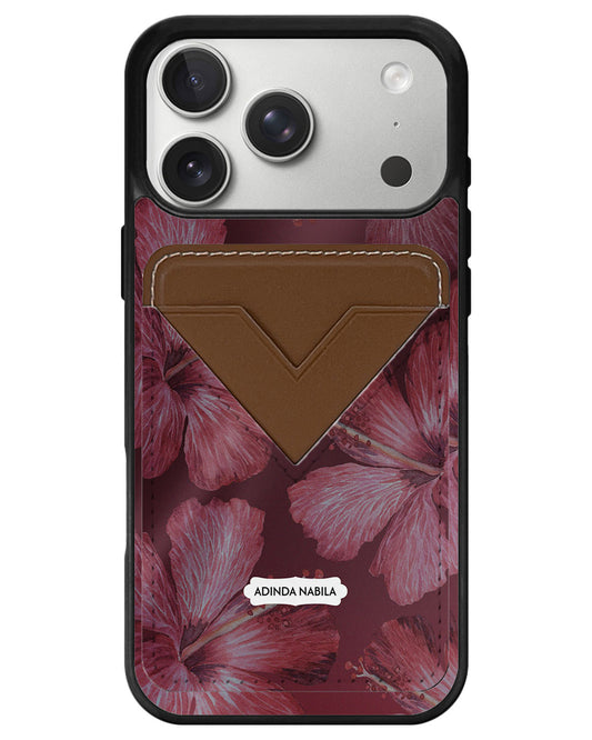 iPhone Avant Wallet Case - Goth Hibiscus