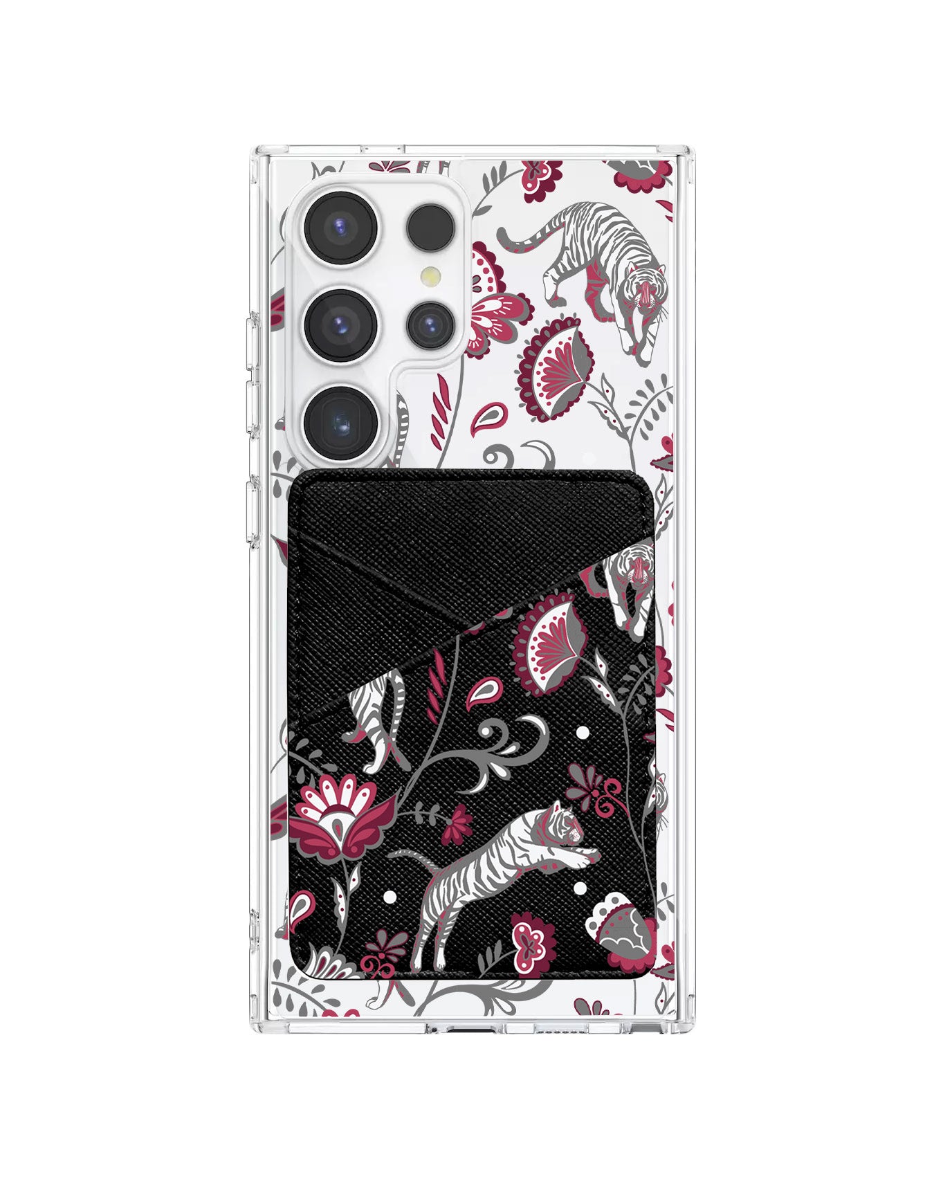 Android Phone Wallet Case - Tiger & Floral 6.0