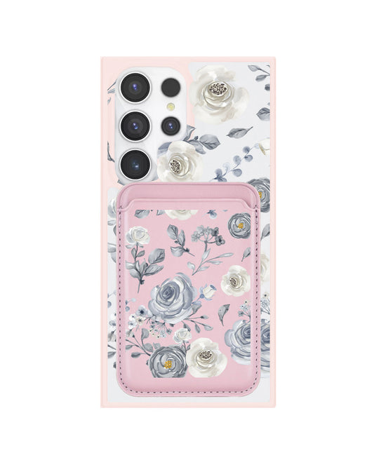 Android Magnetic Wallet Case - Blue Rose