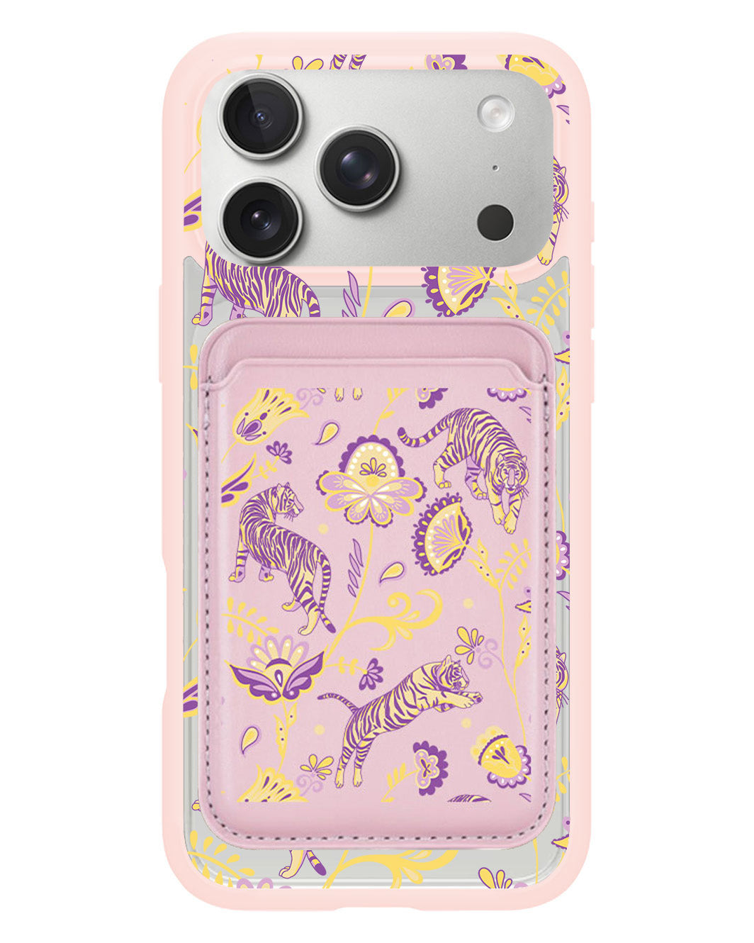 iPhone Magnetic Wallet Case - Tiger & Floral 4.0