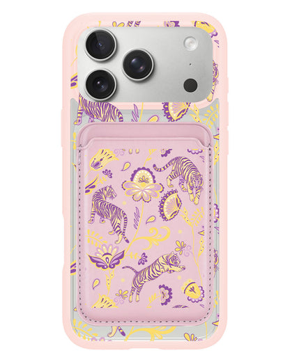 iPhone Magnetic Wallet Case - Tiger & Floral 4.0