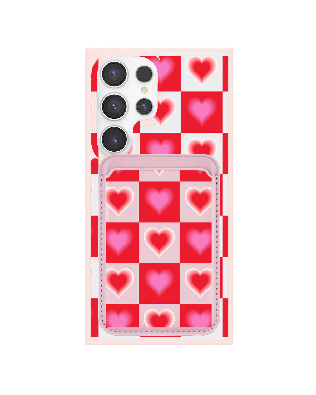 Android Magnetic Wallet Case - Love Checkered