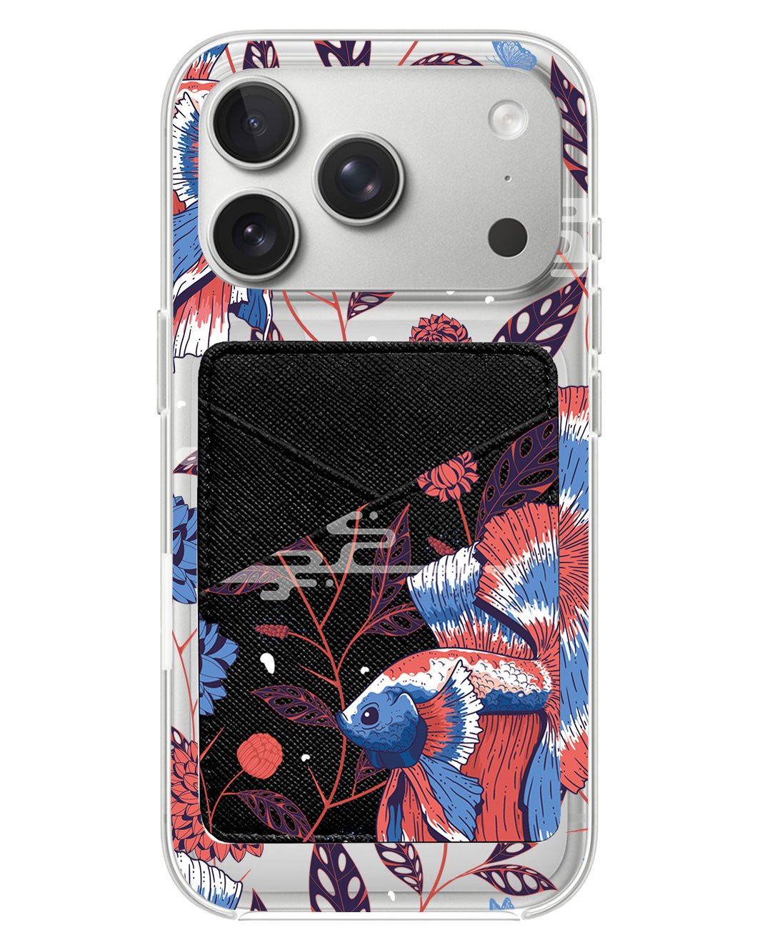 iPhone Phone Wallet Case - Fish & Floral 2.0