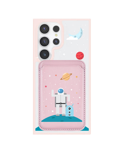 Android Magnetic Wallet Case - Blue Alien