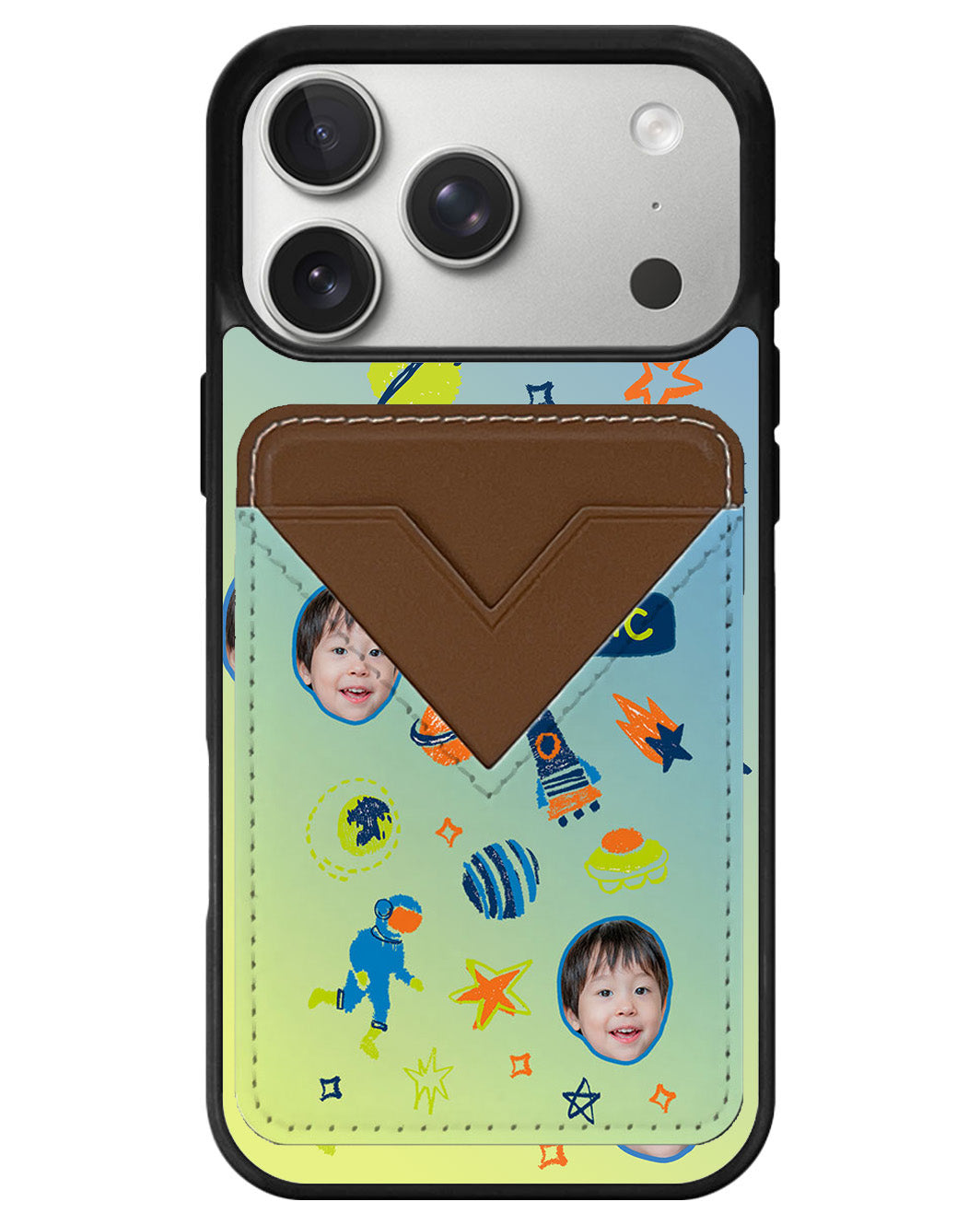 iPhone Avant Wallet Case - Face Grid Galaxy