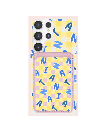 Android Magnetic Wallet Case - Checkered Monogram 3.0