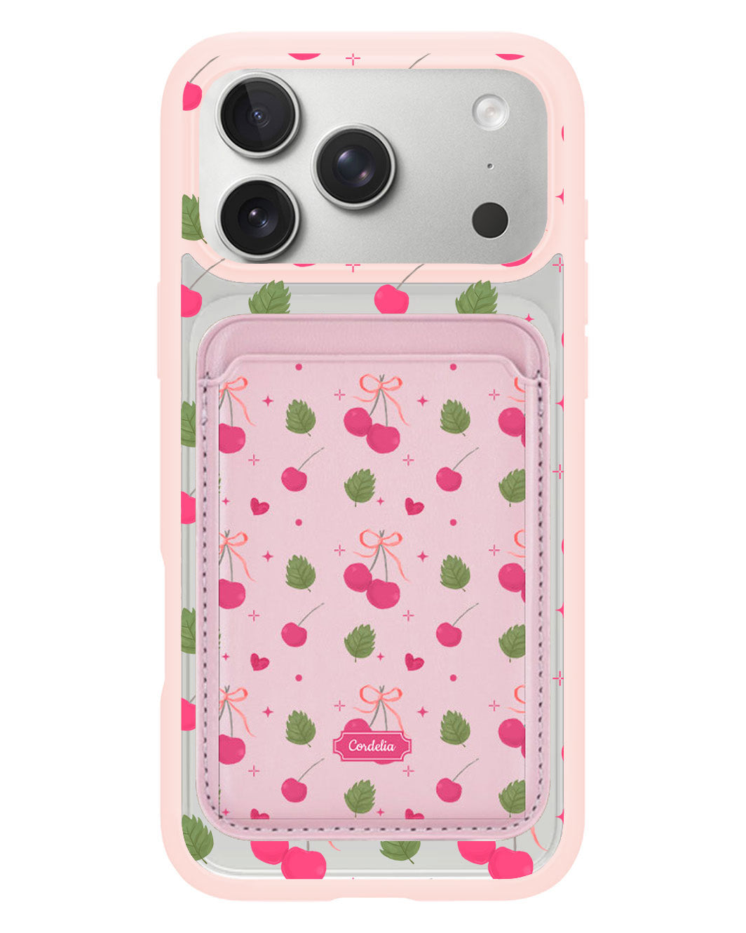 iPhone Magnetic Wallet Case - Coquette Cherry
