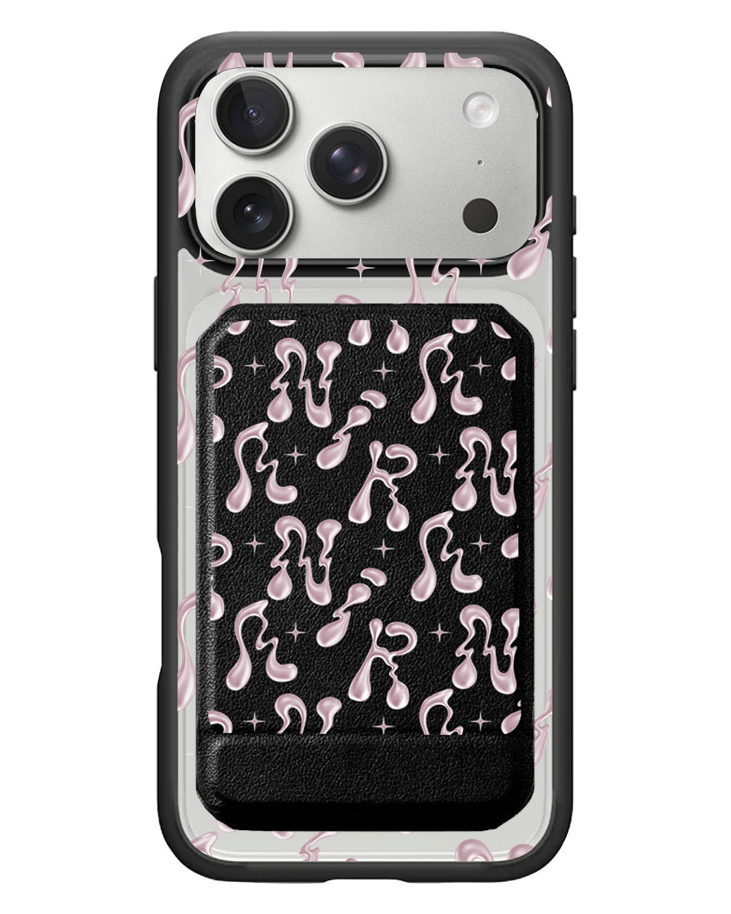 iPhone Magnetic Multifold Wallet - Pink Chrome Monogram 2.0