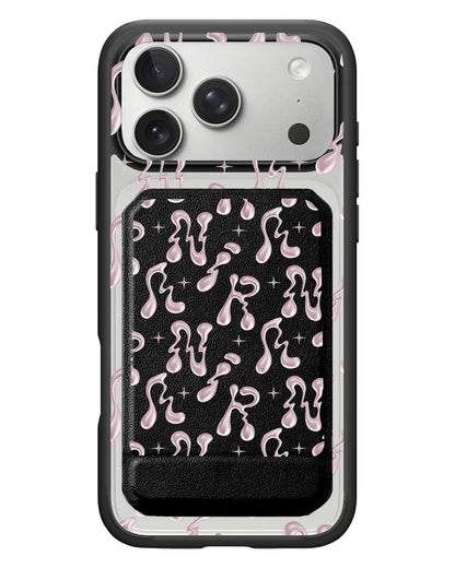 iPhone Magnetic Multifold Wallet - Pink Chrome Monogram 2.0