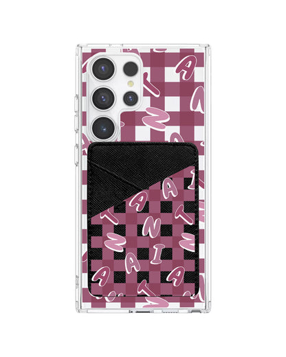 Android Phone Wallet Case - Checkered Monogram 2.0