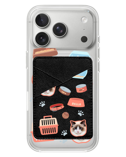 iPhone Phone Wallet Case - Pet Grid Kitty Cozy Corner