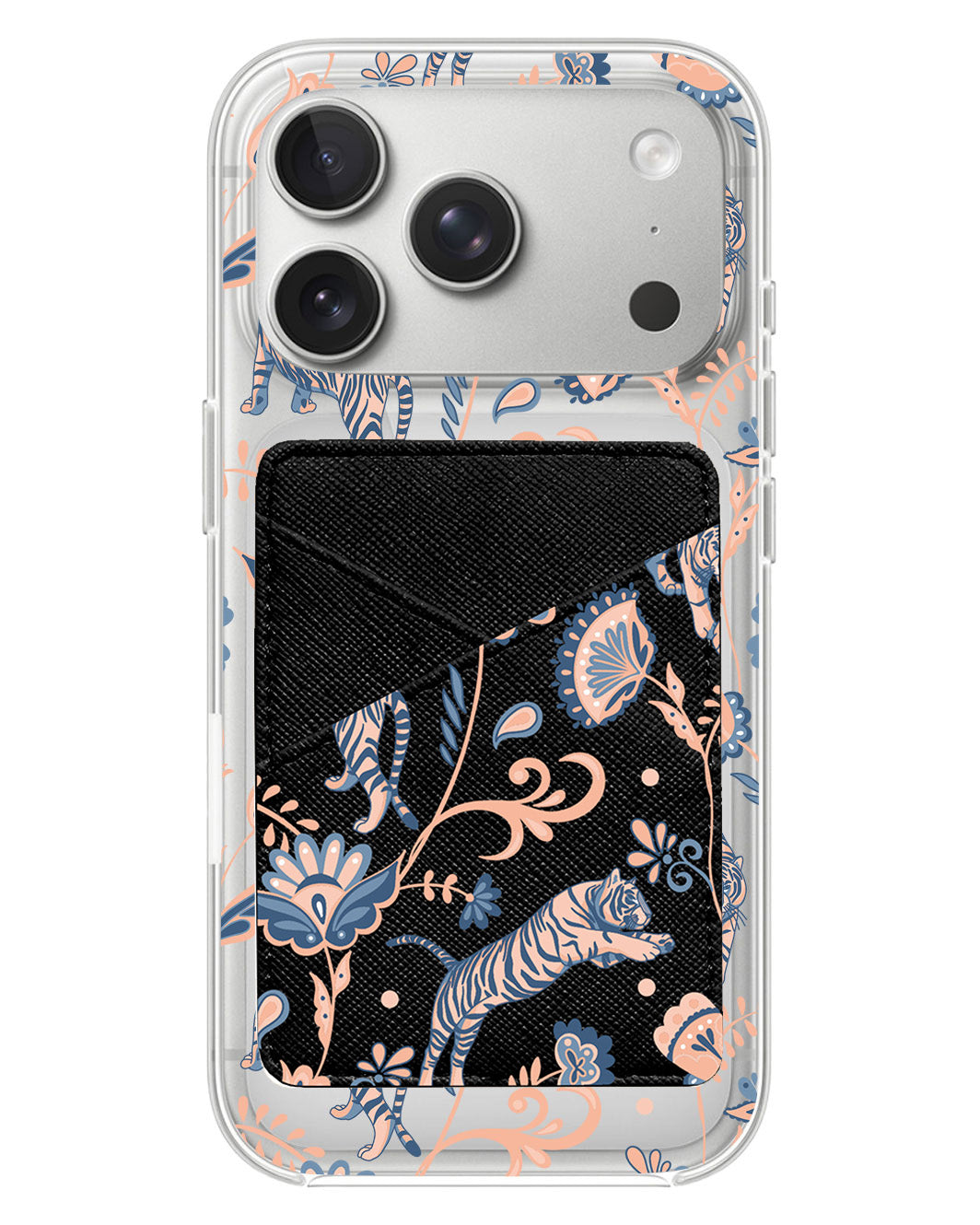 iPhone Phone Wallet Case - Tiger & Floral 5.0
