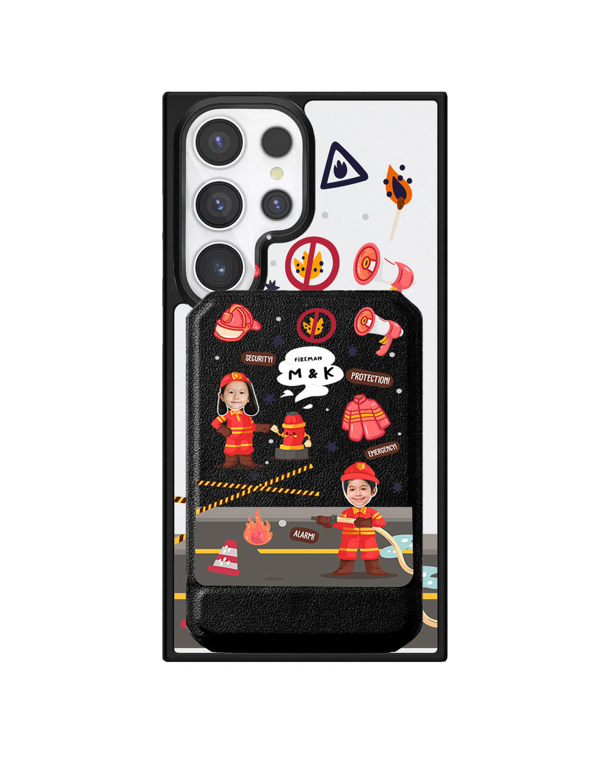 Android Magnetic Multifold Wallet - Face Grid Dream Firefighter