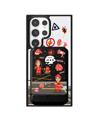 Android Magnetic Multifold Wallet - Face Grid Dream Firefighter