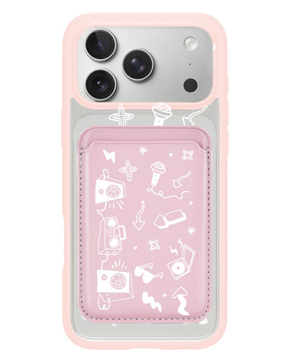 iPhone Magnetic Wallet Case - Rock n Roll White