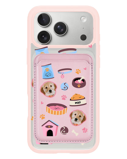 iPhone Magnetic Wallet Case - Pet Grid Puppy Cozy Day