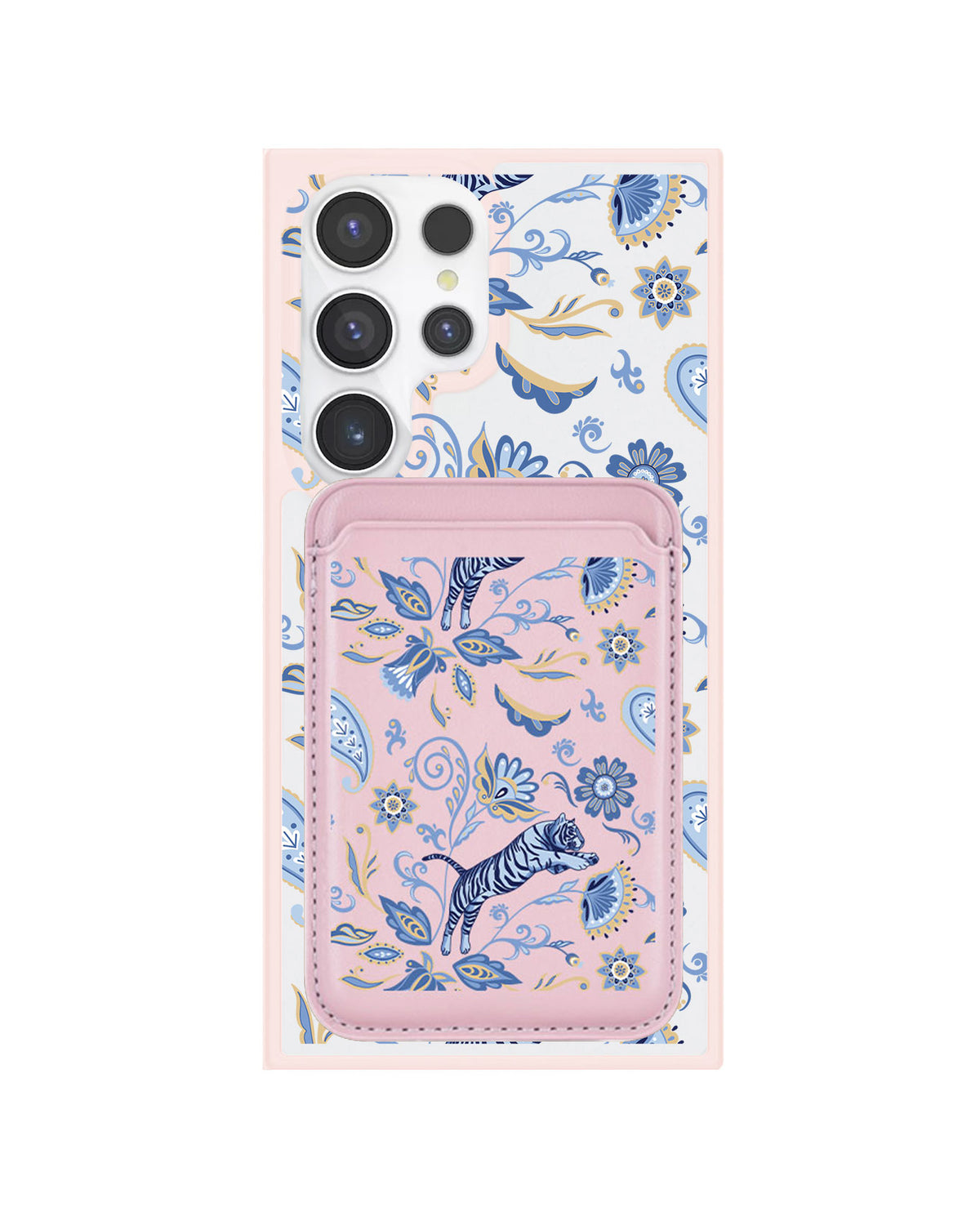 Android Magnetic Wallet Case - Tiger & Floral
